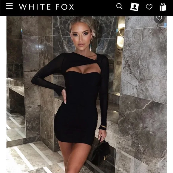 white fox black dress Sensational Mini Dress Black